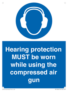 Hearing protection MUST be worn while using the compressed air gun